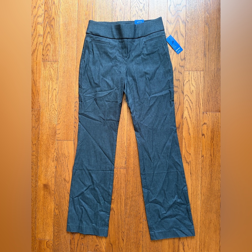 Apt 9 Womens 6 Tummy Control Bootcut Dress Pants Mid Rise Stretch Pull On